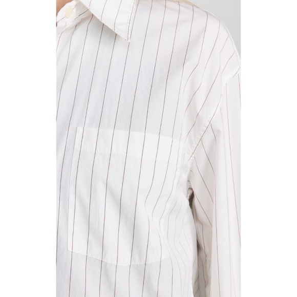COH CITIZENS OF HUMANITY NWT Striped Cocoon Poplin Shirt White Button Down Up - Picture 7 of 15
